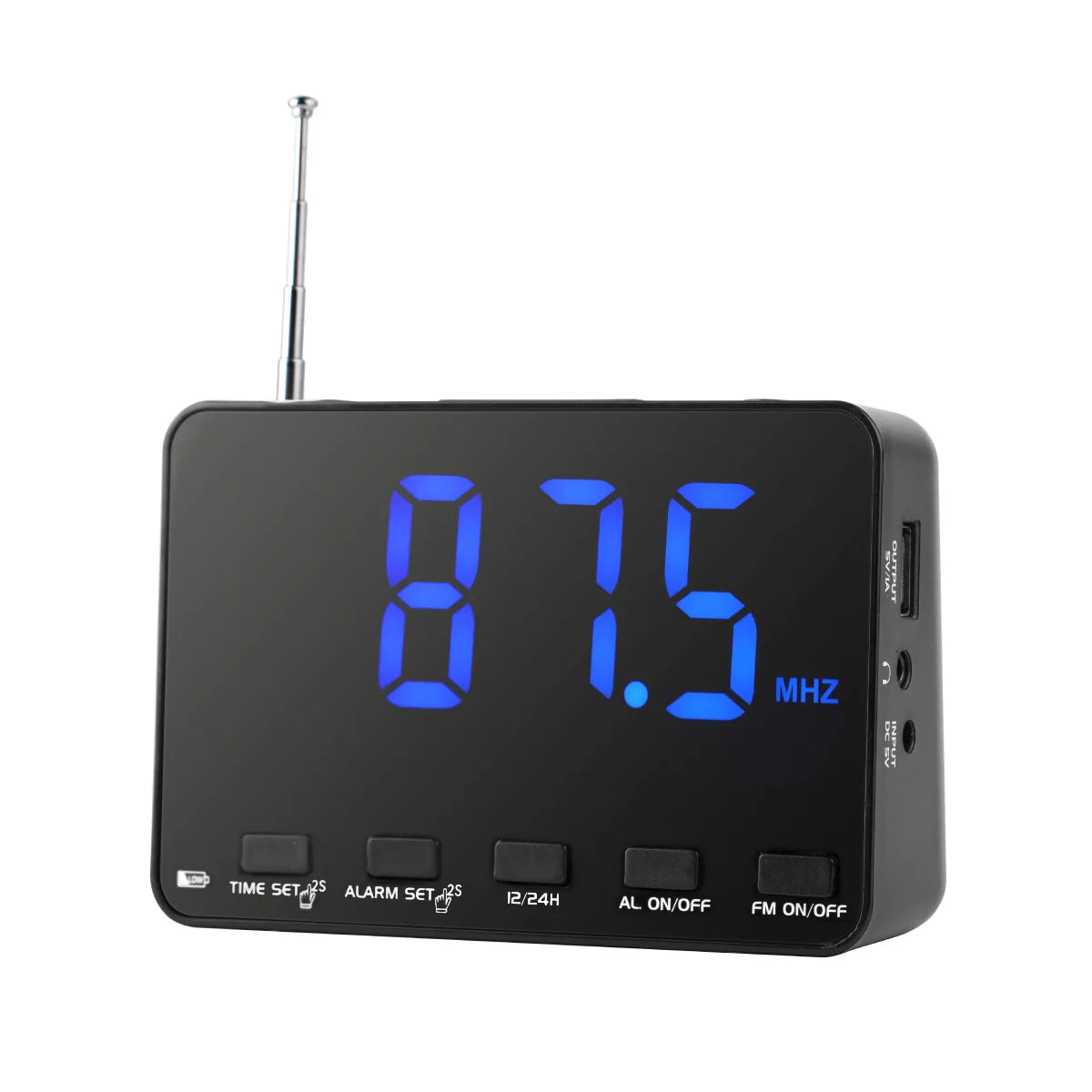 Radio Allarme Display LED Piccola Radio Portatile Tascabile Puntatore FM