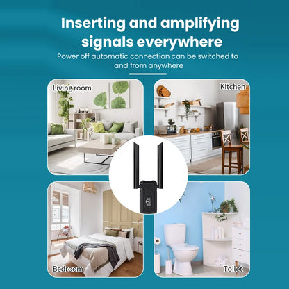 Chiavetta USB Ripetitore WiFi Velocità 300Mbps Aria Copertura 100m Due Antenne Piccole Dimensioni - POWER SMARTECH