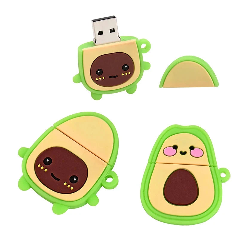 Chiavetta USB Velocità Lettura Scrittura Materiale Silicone Avocado Simpatico Diverse Capacità 4/8/16/32/64/128GB Pendrive - POWER SMARTECH