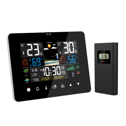 Sensore Temperatura Colore Nero Display Umidità Gradi Touch Screen Wireless
