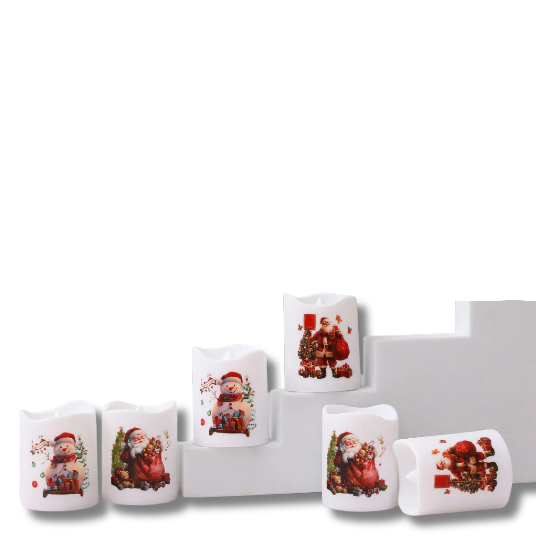Set Candele Natalizie Decorazione Casa Natale Luce Bianco Caldo Festa Diversi Modelli