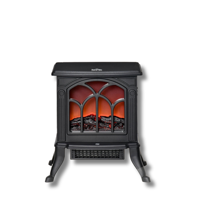 Camino Elettrico Terra 750/1500 W 2 Livelli Alimentazione Area Copertura Effetto Fiamma 15-20 m2 Nero