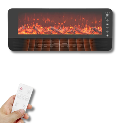 Camino Elettrico 2000 W 3 Modalità Effetto Fiamma Realistico Telecomando Timer