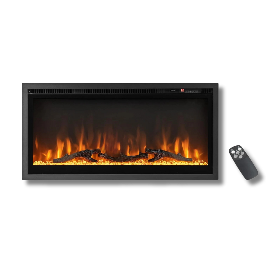 Camino Elettrico 750 W/1500 W Riscaldatore Touchscreen Telecomando Fiamme Elettriche Parete