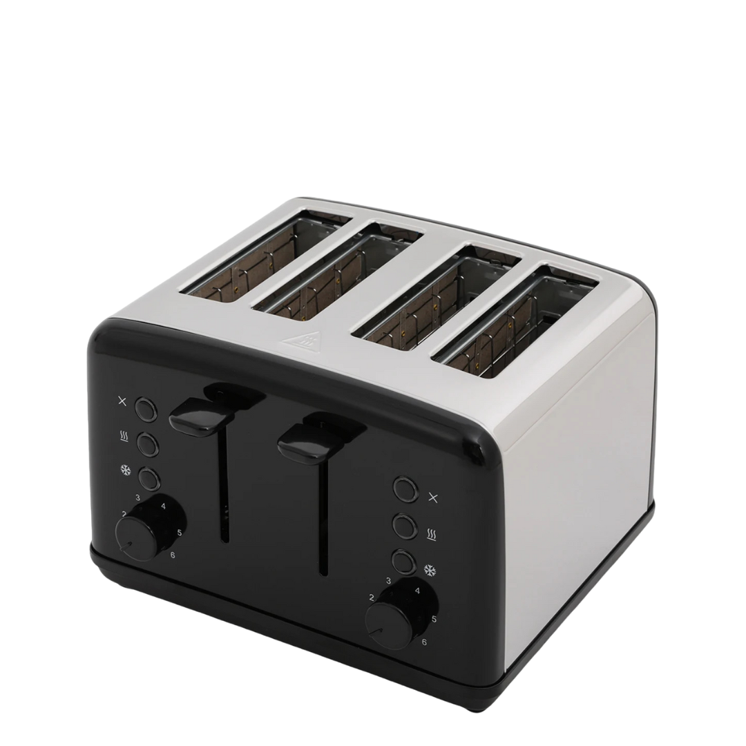Tostapane a 4 Fette Elettrico Acciaio 6 Marce 1460-1750 W Vassoio Briciole