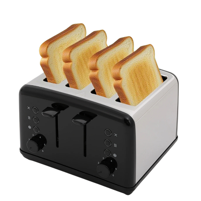 Tostapane a 4 Fette Elettrico Acciaio 6 Marce 1460-1750 W Vassoio Briciole