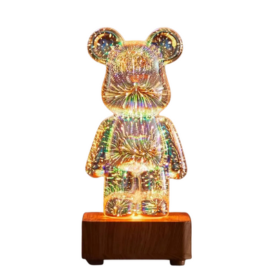 Lampada Da Tavolo USB 3D Da Tavolo Decorazione Scrivania Design Moderno Modello Orso Cuore