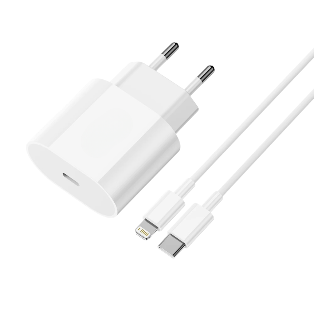 Adattatore Caricabatterie Telefono  20W  Set Telefono Ricarica Rapida Bianco