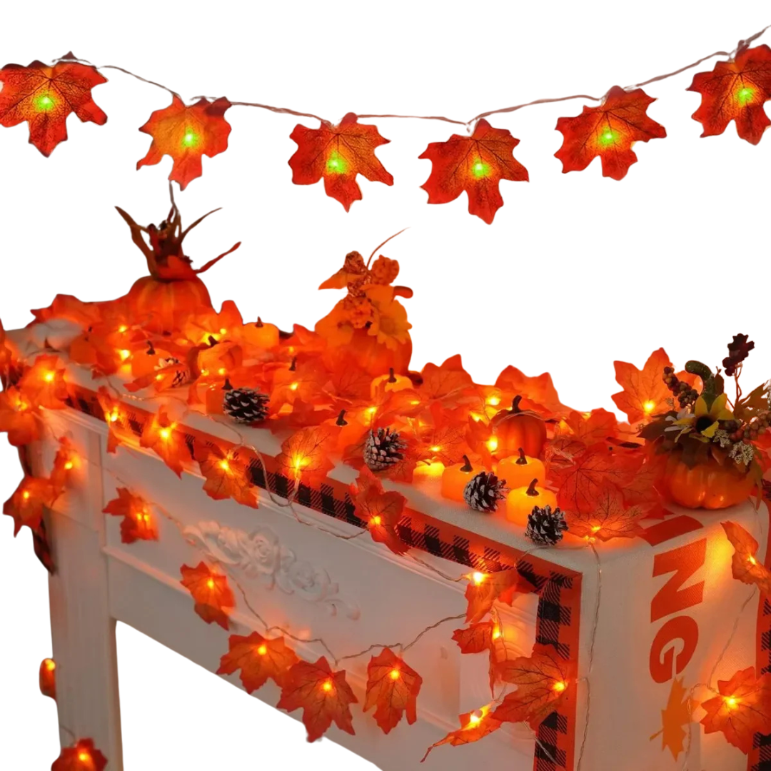 Luci Decorative Atmosfera Autunno Foglie Decorazione Casa Impermeabili