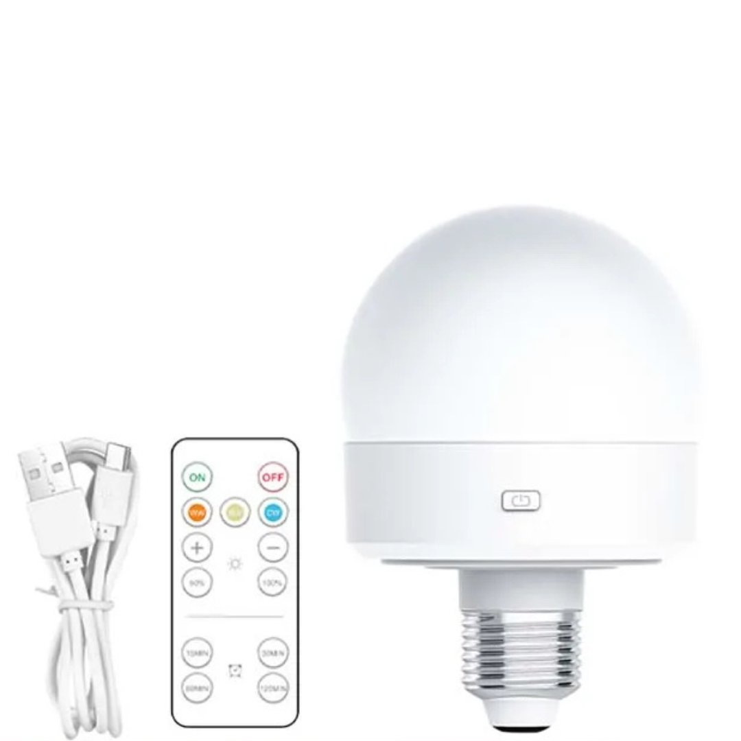 Lampadina LED Tricolore RGB Timer Telecomando USB Ricaricabile Illuminazione Lampadine Intelligenti