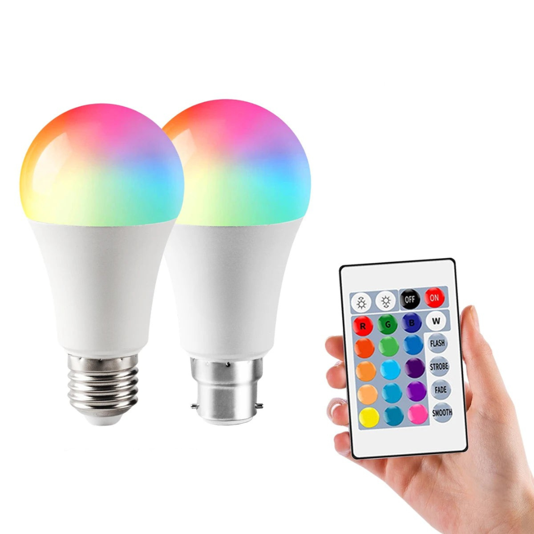 Lampadina Tasti Telecomando RGB Lampadine Led Doppia Emissione Luce