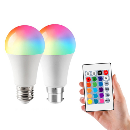Lampadina Tasti Telecomando RGB Lampadine Led Doppia Emissione Luce