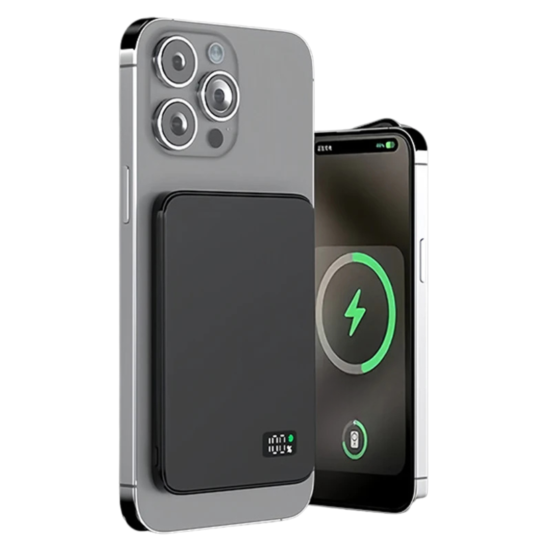 Power Bank Ultra Sottile Batteria Portatile Display  LED Ricarica Rapida Wireless Magnetica