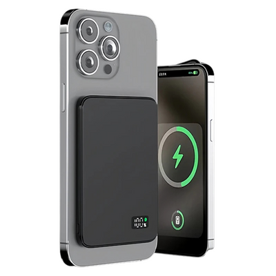 Power Bank Ultra Sottile Batteria Portatile Display  LED Ricarica Rapida Wireless Magnetica