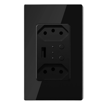 Presa Muro Intelligente WiFi Spina Elettrica USB Pannello Plastica/Vetro Telecomando