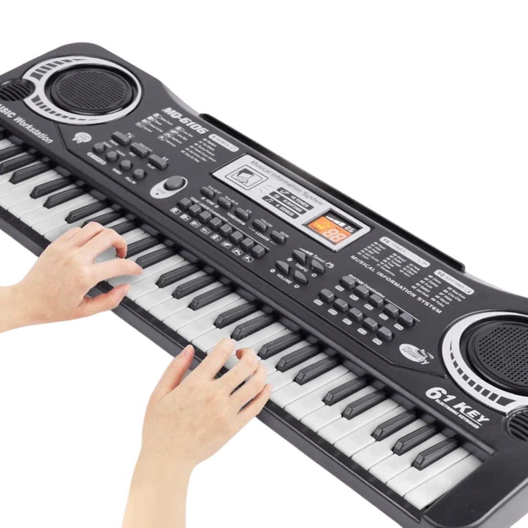 Tastiera Pianoforte Elettronico Microfono 61 Tasti Strumento Musicale