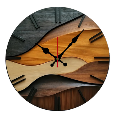 Orologio Parete Silenzioso Rotondo Legno Nordico Decorazione Casa Moderno