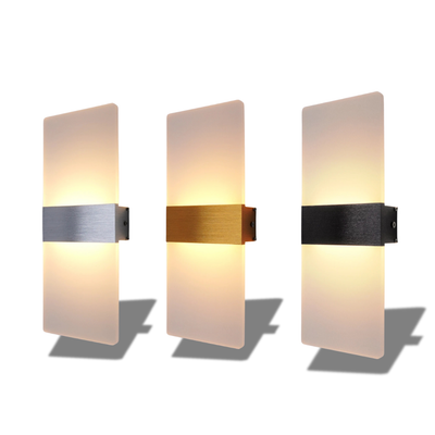 Lampada Parete Moderna LED Alluminio Acrilico Diverse Colorazioni Arredo Elegante