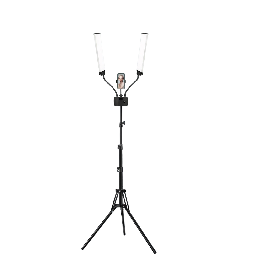 Doppio Braccio LED Luce Riempimento Studio Fotografico Treppiede Illuminazione