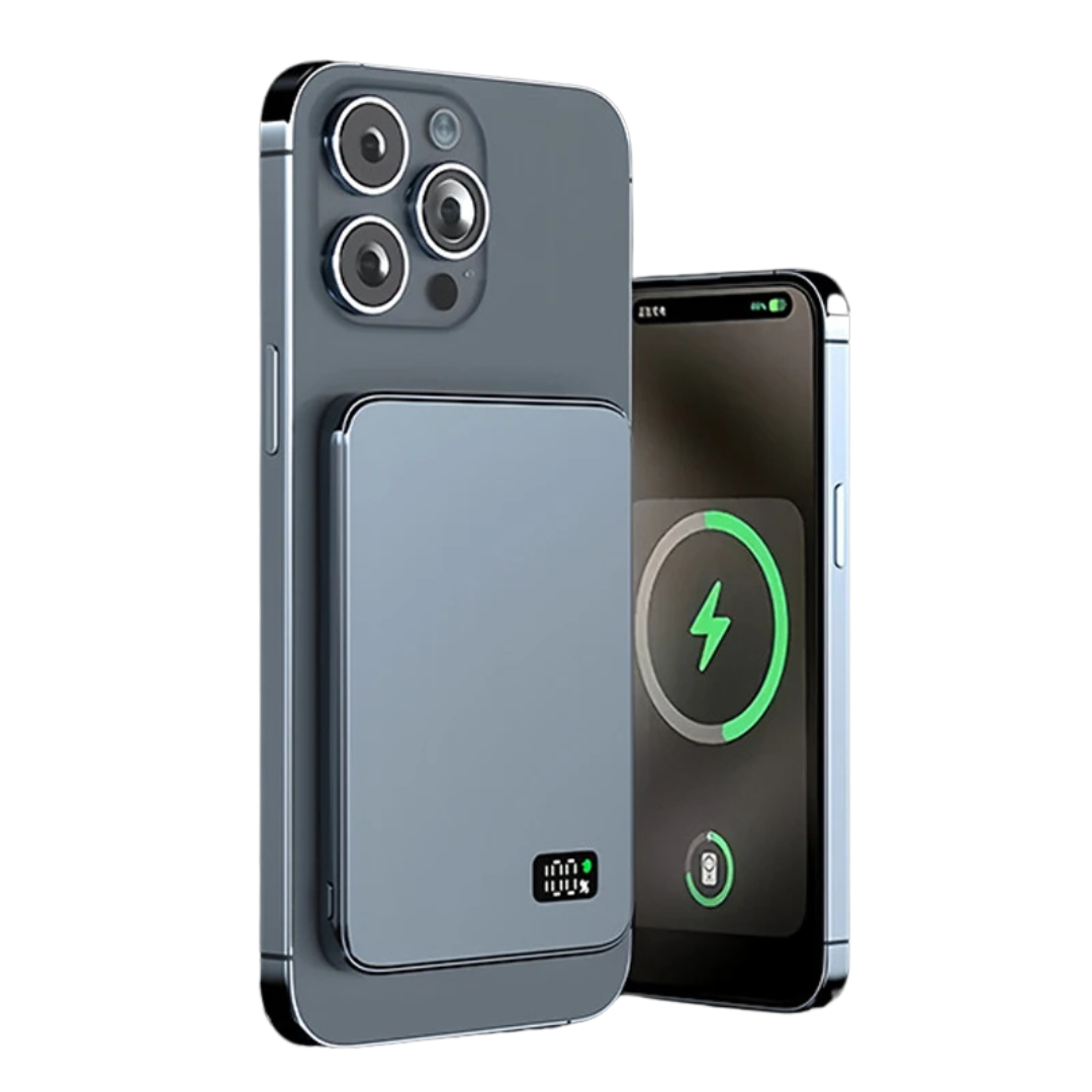 Power Bank Ultra Sottile Batteria Portatile Display  LED Ricarica Rapida Wireless Magnetica