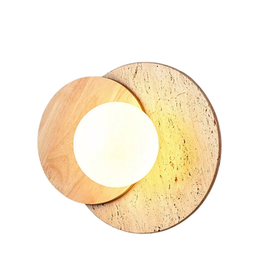 Lampade Parete Rotonde Legno Pietra Decorazione Moderna Casa Arredo