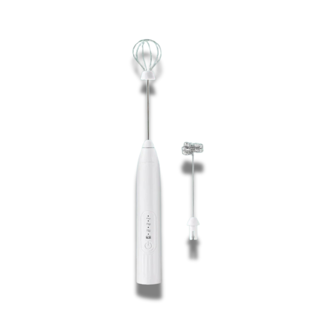 Montalatte 2 In 1 USB Ricaricabile Frullino Elettrico Frusta Miscelatore Doppia Testa Agitatore
