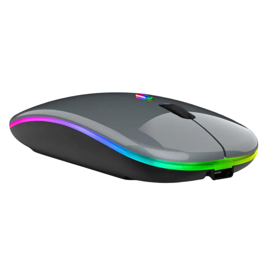 Mouse Bluetooth Silenzioso Mouse Wireless Ricaricabile Portatile Nero RGB