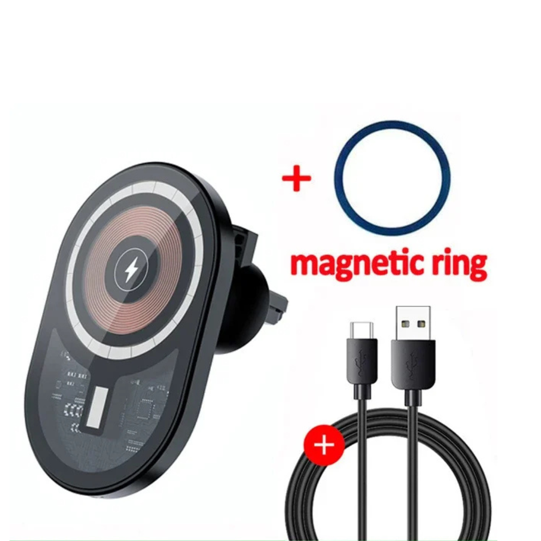 Supporto Ricarica Rapida Auto Magnetico 15W Caricatore Wireless