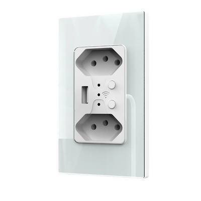 Presa Muro Intelligente WiFi Spina Elettrica USB Pannello Plastica/Vetro Telecomando