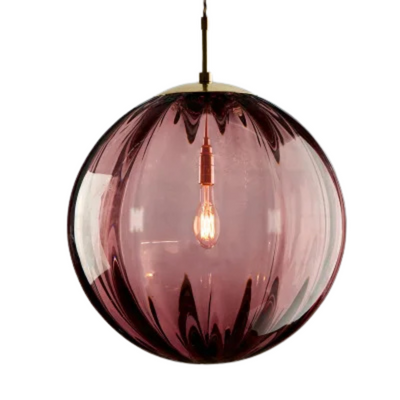 Lampadario Materiale Vetro Modello Sfera Diverse Colorazioni Design Moderno Innovativo Elegante