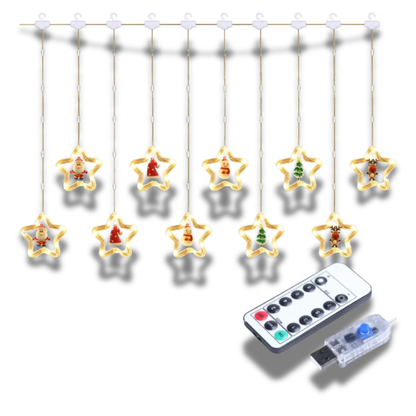 Luci LED Natalizie USB Decorazioni Festa Forma Stella Sospese Parete