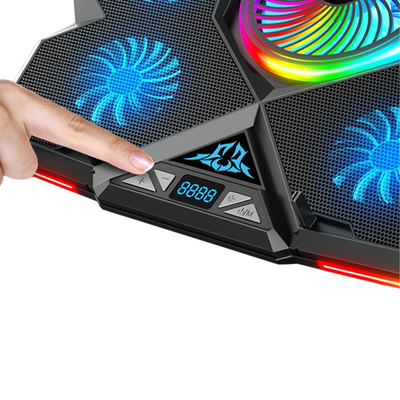 Supporto Raffreddamento RGB Cinque Ventole 2 Porte USB Tappetino Raffreddamento