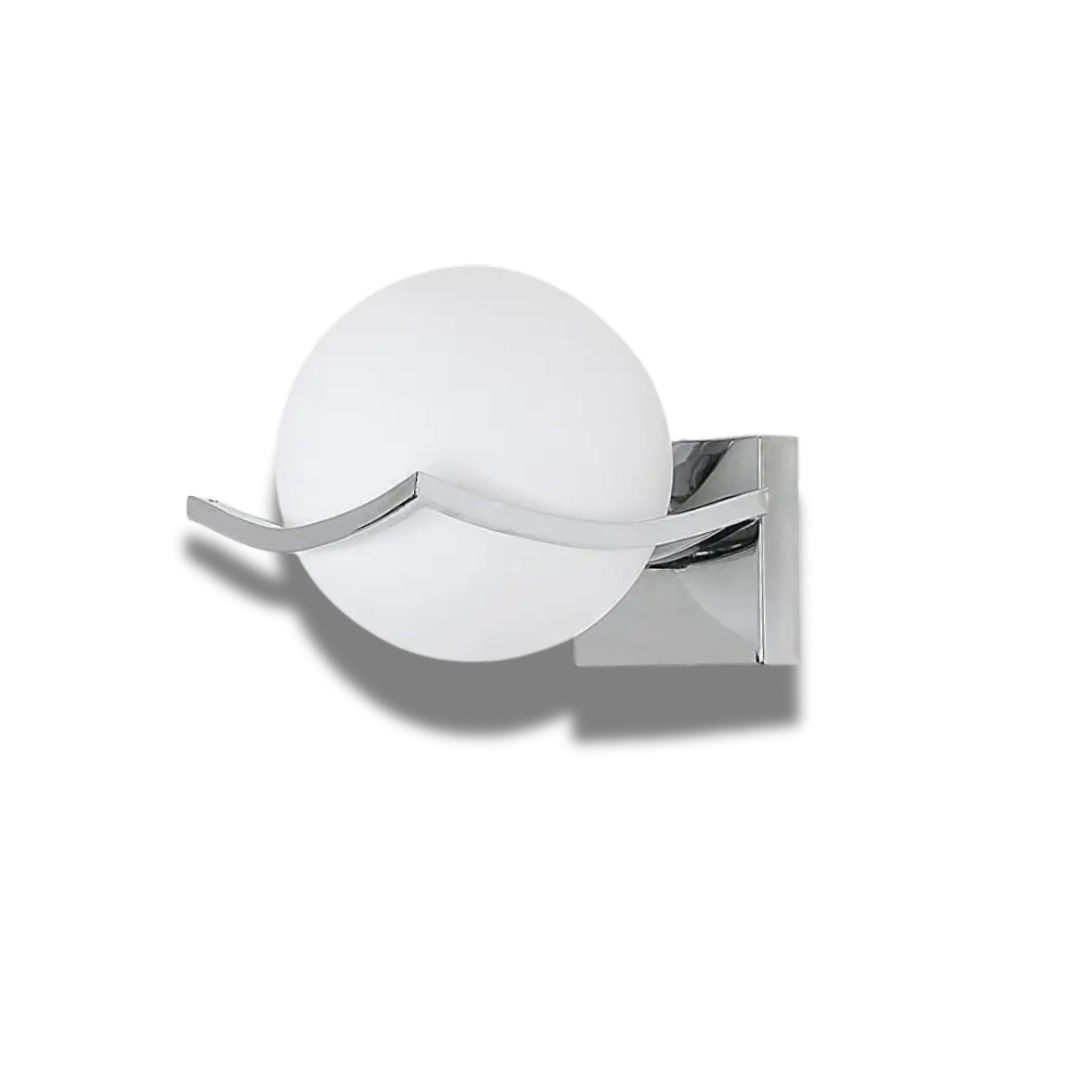 Lampada Parete Sfera Moderne Led Argento Elegante Illuminazione Casa