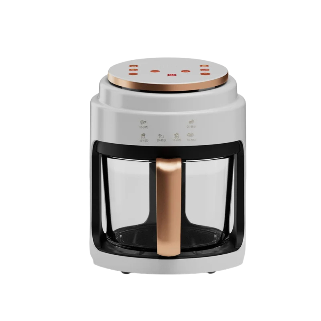 Friggitrice Aria Vetro Acciaio Inossidabile 3L Multifunzione Lavabile Rimovibile Bianco Nero Resistente Touch Screen Accessori Elettrodomestici Cucina Casa