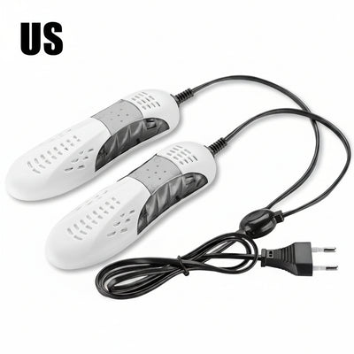 Asciugascarpe elettrico doppio bianco, 12 W, 220 V, 3-5 min, 17×6×3 cm, confezione: 1 pezzo