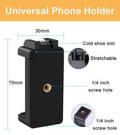 LED luce per fotocamera con treppiede 1,3 m nero, lampada fotografica 6500K, batteria ricaricabile, 45×8×7 cm.