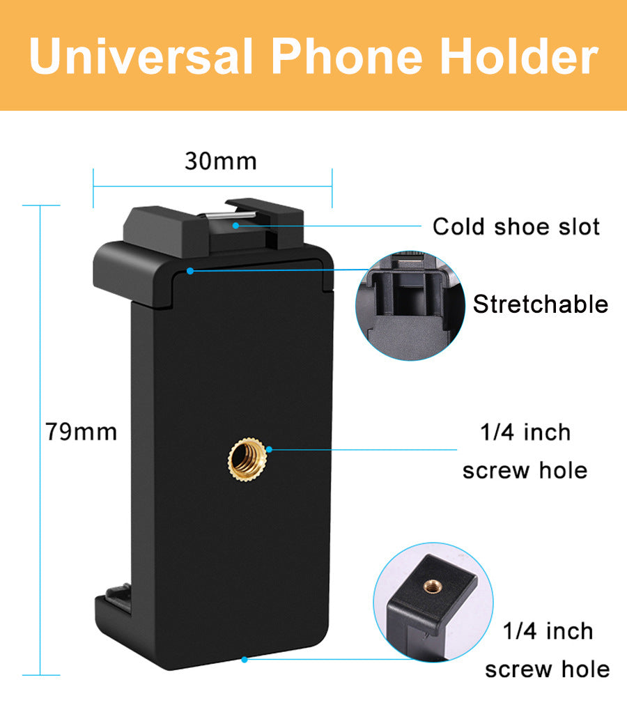 LED luce per fotocamera con treppiede 1,3 m nero, lampada fotografica 6500K, batteria ricaricabile, 45×8×7 cm.