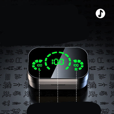 YD03 custodia di ricarica con display LED verde che mostra batteria al 100%