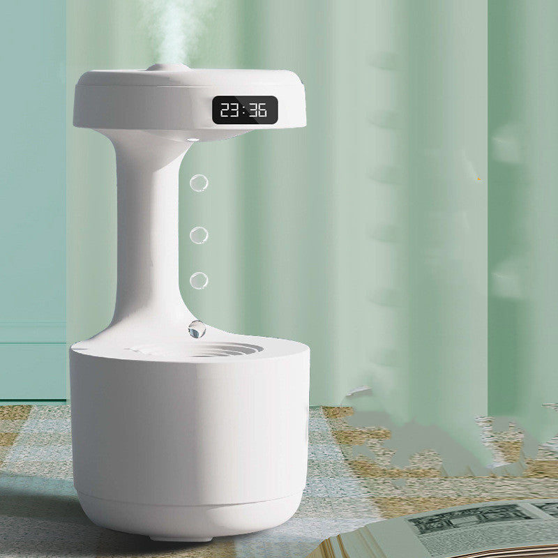 Umidificatore da camera con orologio, gocce d'acqua anti-gravità e diffusore aromi, grande capacità, silenzioso