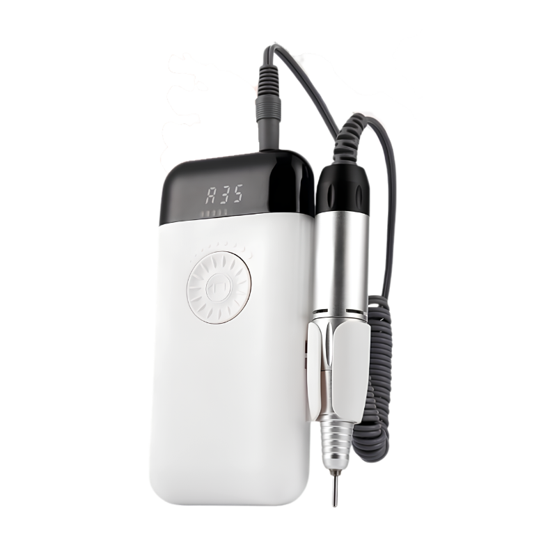 Macchina portatile per manicure e pedicure, corpo leggero in alluminio, basso rumore e vibrazioni, ricarica USB.