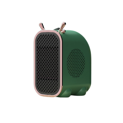 Mini termosifone domestico verde con griglia rosa, 800W.