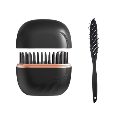 Combo portatile nera spazzola sottile per lisciare i capelli, riduzione crespi e protezione del capello.