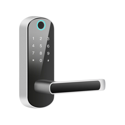 Serratura Bluetooth con sensore biometrico e tastierino numerico. Capacità 200 utenti, sblocco >9000 volte, scansione <1.5s.