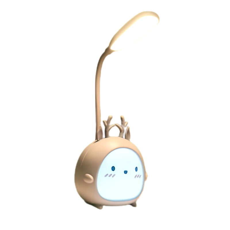 Lampada notturna LED design animale con braccio flessibile, ideale per studio in camera studentessa. ABS, ≤36V.