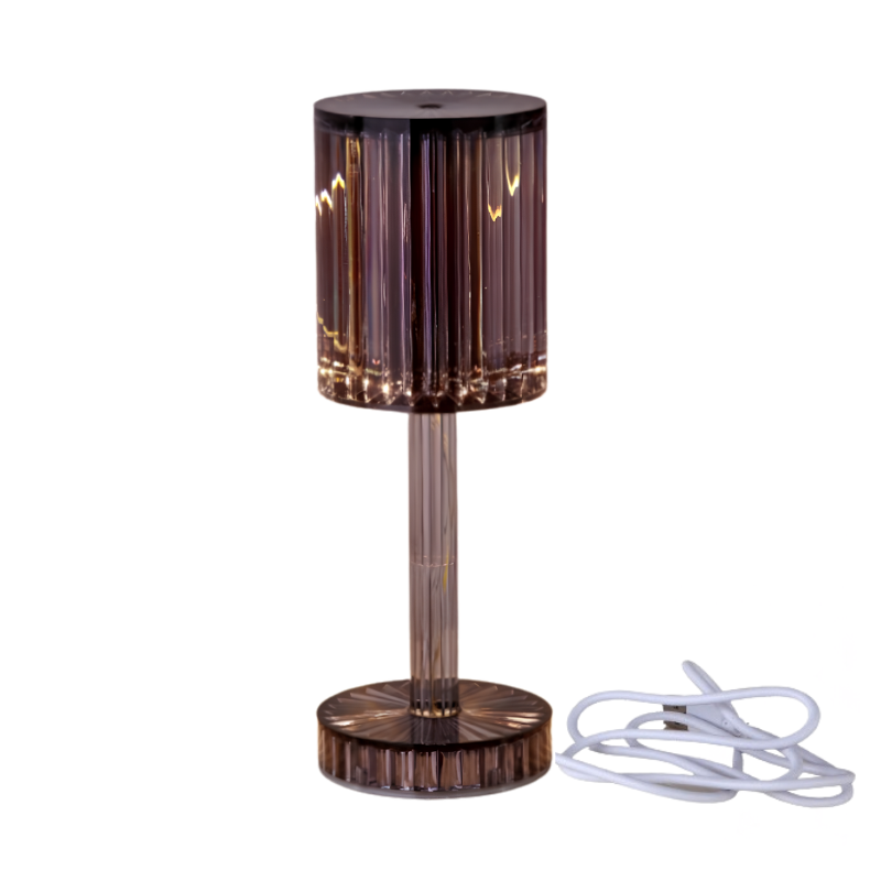 Lampada da tavolo in cristallo color ambra con luce LED calda, Perfect per decorazioni romantiche e regali Home Decor.