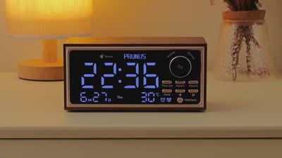 Retro Vintage Doppia Sveglia Radio Ricarica Wireless Display LED Orologio