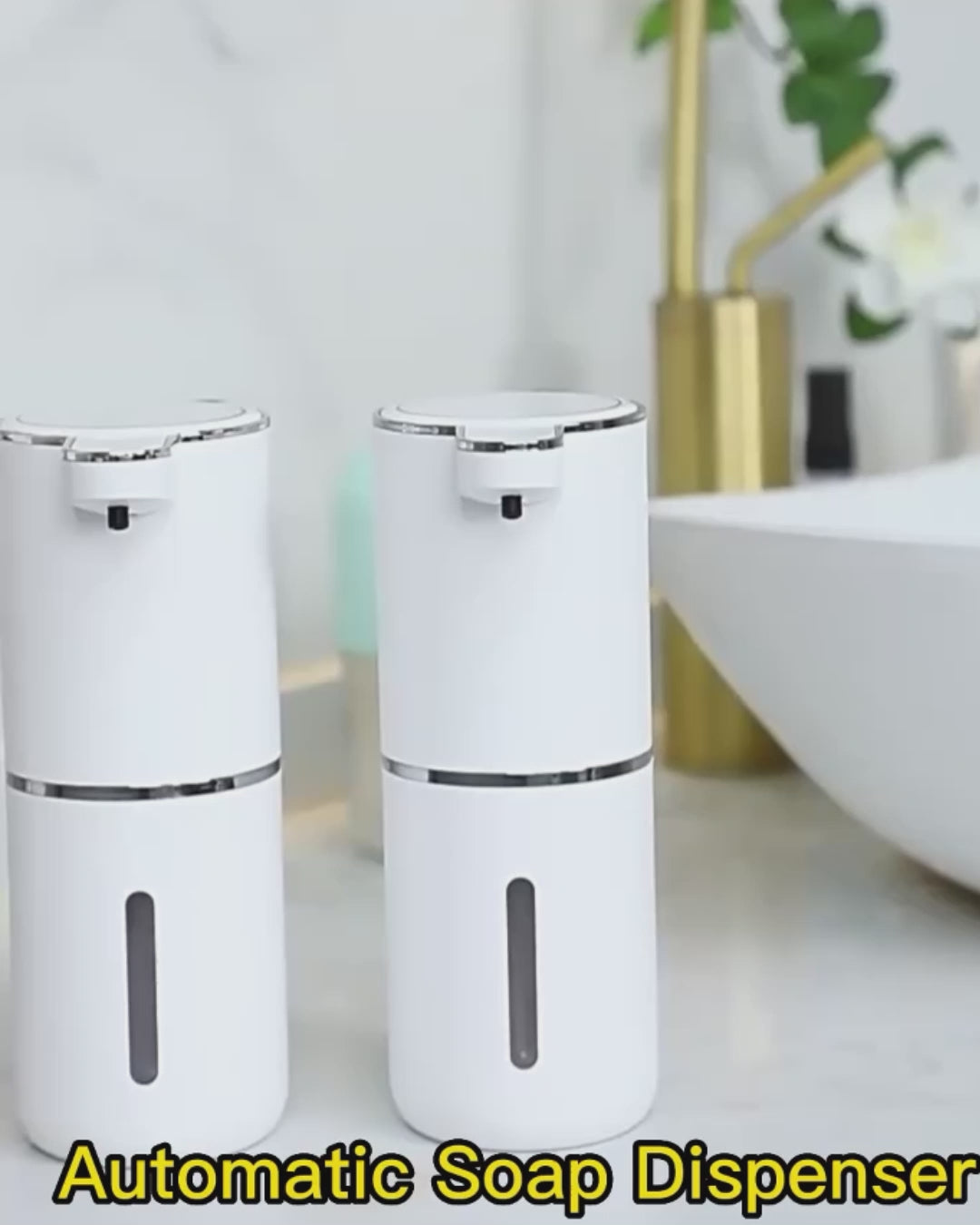 Carica il video: Dispenser Sapone Liquido Schiuma Colore Bianco Due Modelli Diversi Livelli Capacità 380ml
