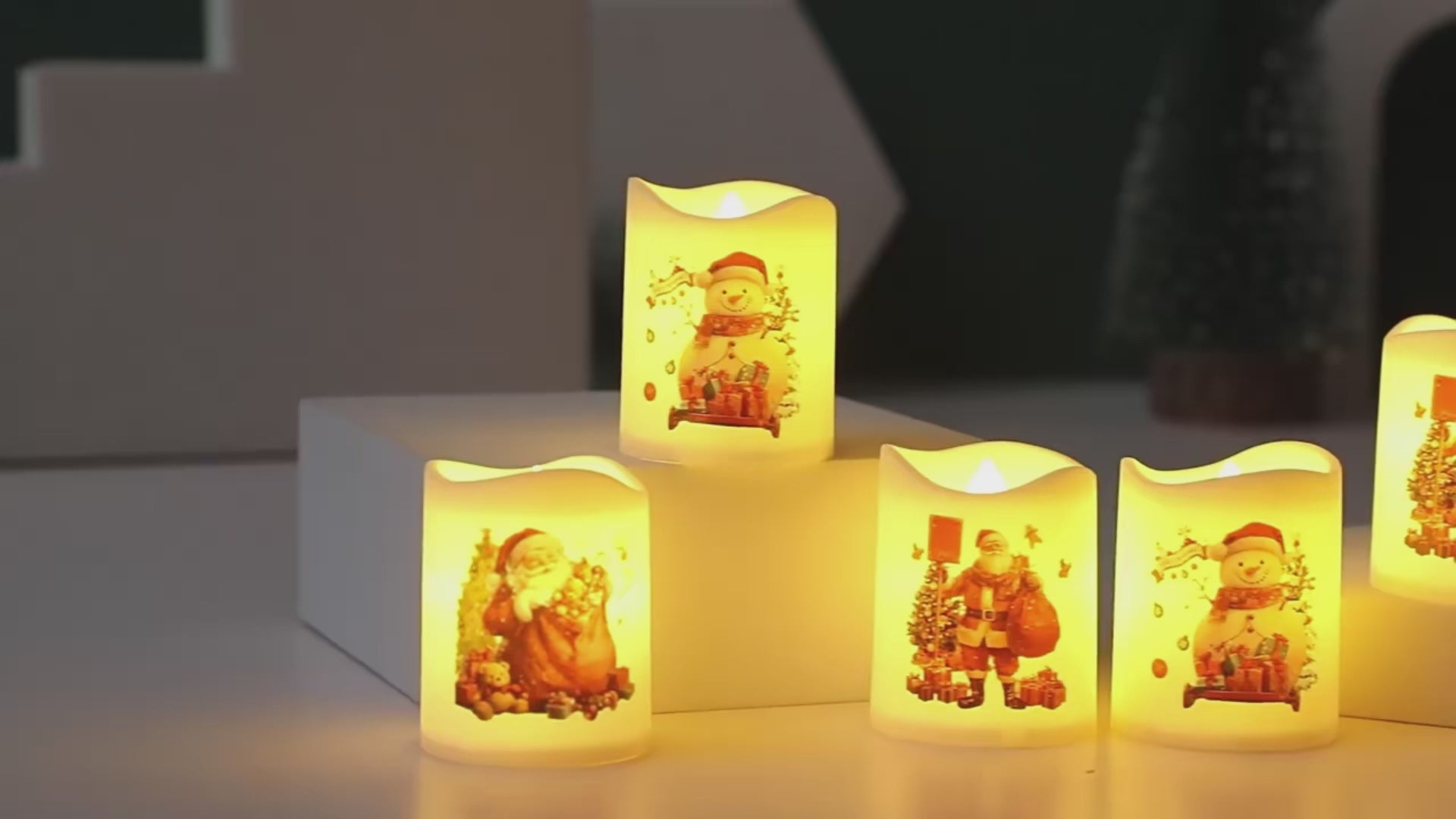 Set Candele Natalizie Decorazione Casa Natale Luce Bianco Caldo Festa Diversi Modelli