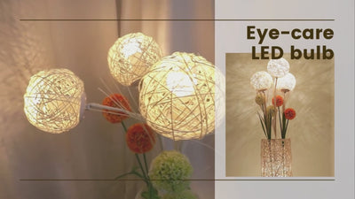 Lampada Grandi Dimensioni Design Vaso Diametro Sfere 15cm Rattan Ferro