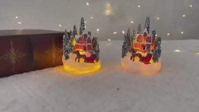 Villaggio Babbo Natale Luci Decorative Natalizie Piccole Dimensioni